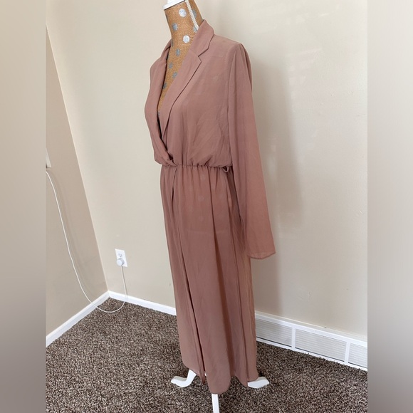 Naked wardrobe Sheer Long Sleeve Maxi Duster Dress - Picture 3 of 8